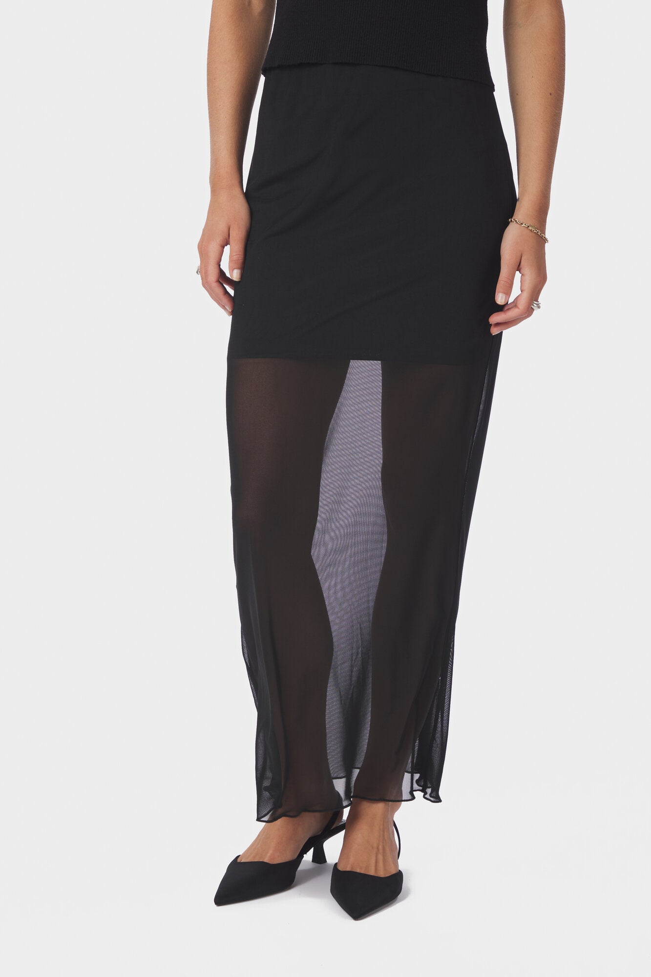 Marlise Mesh nederdel - sort